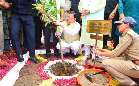 Uttarakhand: मुख्यमंत्री ने हरेला पर्व पर राष्ट्रीय पौधारोपण कार्यक्रम में रोपा रुद्राक्ष का पौधा