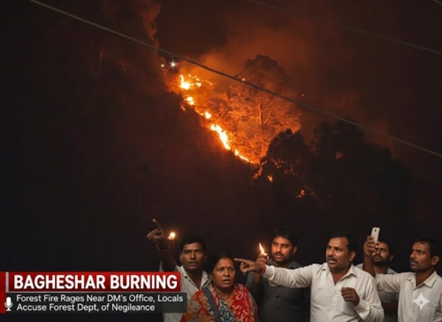 मुख्यमंत्री के दौरे के बीच धू-धू कर जला जंगल