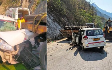 बदरीनाथ हाइवे पर भीषण सड़क हादसा: एक महिला की मौत, 7 लोग घायल