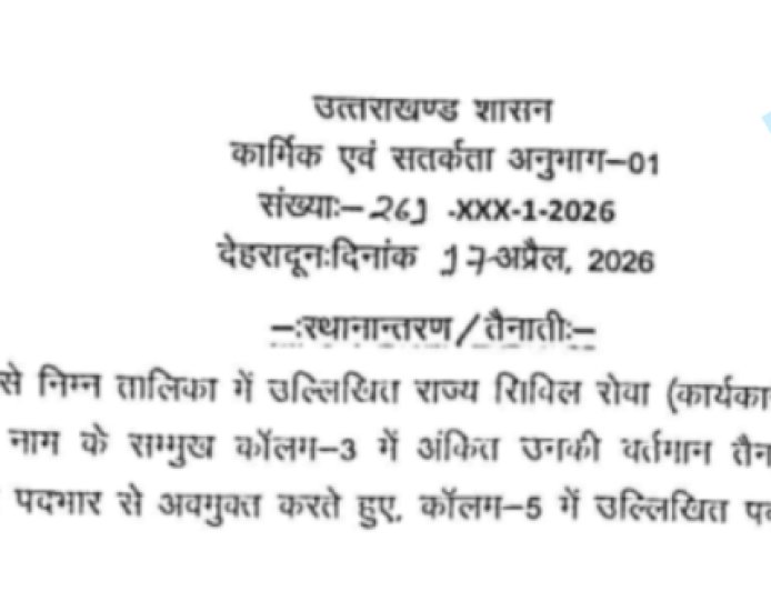 उत्तराखंड में प्रशासनिक स्तर पर आईएएस और पीसीएस अधिकारियों के बड़े तबादले