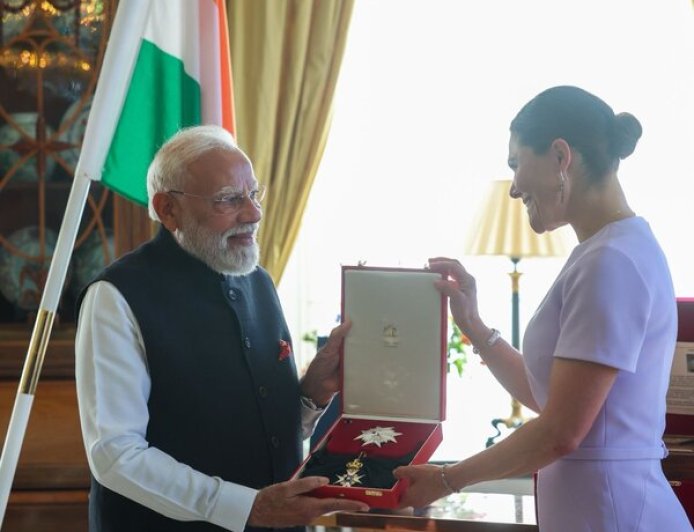 PM मोदी को स्वीडन में ‘रॉयल ऑर्डर ऑफ द पोलर स्टार’ सम्मान, भारत-स्वीडन साझेदारी में नई ऊंचाइयाँ