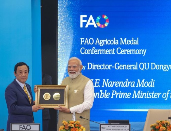 प्रधानमंत्री मोदी को FAO द्वारा दिया गया 2026 का प्रतिष्ठित ‘एग्रीकोला मेडल’, भारतीय किसानों को समर्पित
