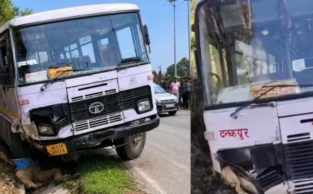 धारचूला से टनकपुर जा रही बस की ब्रेक फेल, चालक की मृत्यु, 34 यात्रियों की जान बची