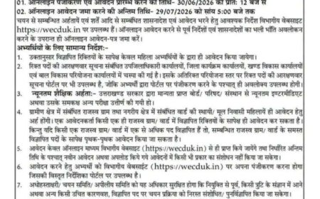 देहरादून में आंगनवाड़ी कार्यकर्तियों की भर्ती के लिए आवेदन प्रक्रिया शुरू