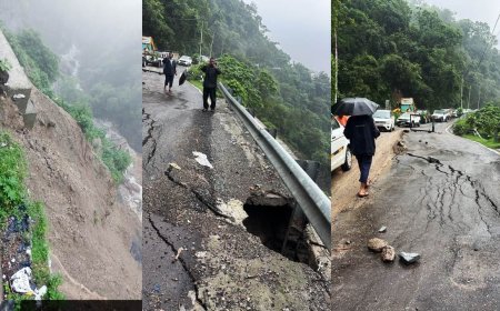 देहरादून-मसूरी रोड पर भारी बारिश से भूस्खलन, आवाजाही बंद