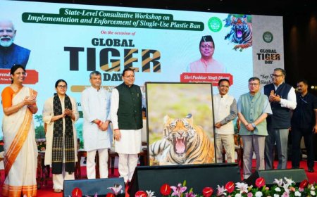 विश्व बाघ दिवस पर मुख्यमंत्री धामी ने बाघ संरक्षण पर दिया जोर - सिंगल-यूज़ प्लास्टिक के विरुद्ध पहल