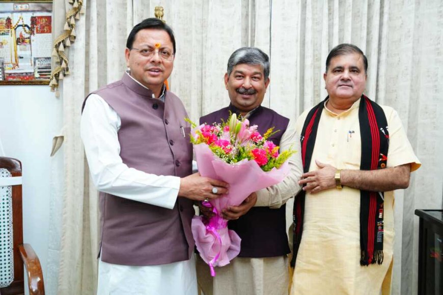मुख्यमंत्री पुष्कर सिंह धामी ने दिनेश आर्य को राज्यसभा सांसद बनने पर दी बधाई